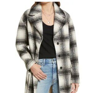 Treasure & Bond Drop Shoulder Plaid Coat